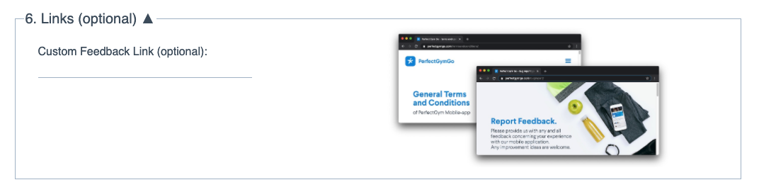 White Label Builder links fieldset